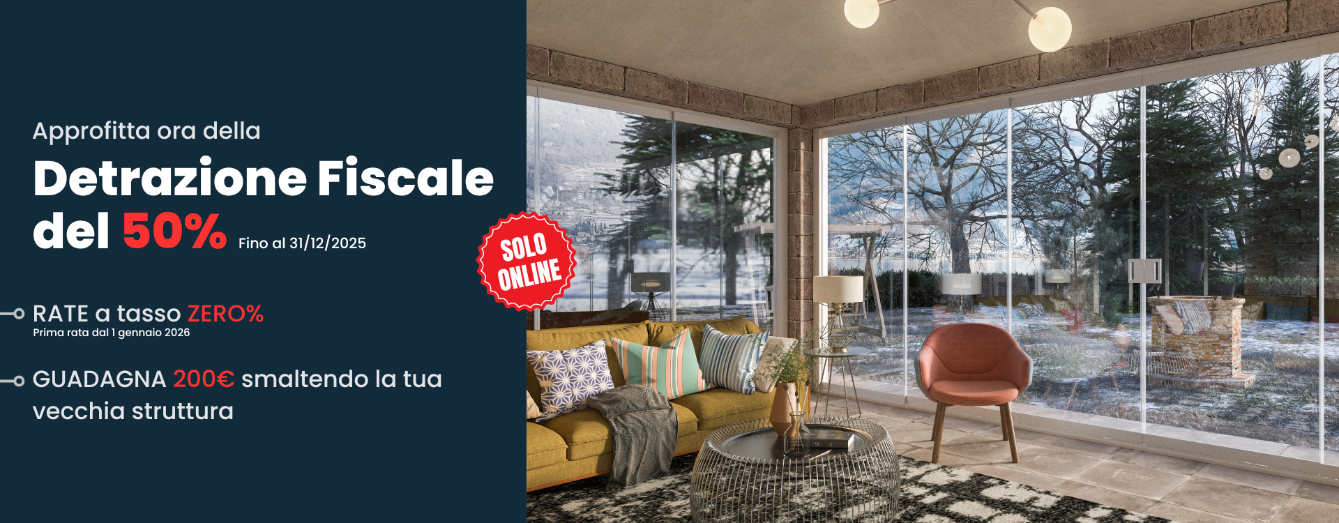 Vetrate Panoramiche Arquati: sconto infattura 50% fino al 31 dicembre 2025